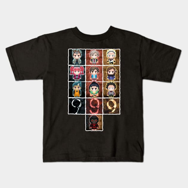 9 sprites 9 persons 9 pixels Kids T-Shirt by Maxigregrze